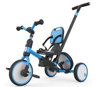 Besrey Triciclo infantil 5 en 1 - Triciclo evolutivo con manillar y rueda de repuesto, bicicleta sin pedales para niños a partir de 1 año y medio equipado con respaldo y cinturón, regalo de cumpleaños
