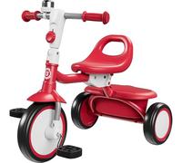 besrey Triciclo Infantil con Timbre, Triciclo Infantil de 18 Meses a 5 años, Bicicleta para niños de 2 a 4 años, Regalos y Juguetes para niños y niñas, Color Rojo