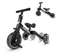 besrey Triciclos para Niños, 5 en 1 Una Bici Multifunción, Adecuado para niños de 1-4 años,Triciclo,Bicicleta,Carro de Equilibrio,Caminante, Altura del Asiento Regulable, Negro