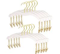 Besser - Paquete de 10 perchas de lencería con clips de metal dorado, bralettes de imitación de grano de madera, perchas de material plástico para sujetadores, camisetas sin mangas, bralettes, bikini