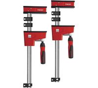 BESSEY 2 abrazaderas de cuerpo REVO KRE60-2K-SET, envergadura de 600 mm, proyección de 95 mm, carcasa de plástico reforzada con metal para mayor potencia y seguridad, peso 5,52 kg