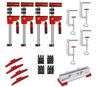 Bessey KRE-SET-A 4 x KRE 100 - Abrazadera de mesa (4 x TK6, 2 adaptadores KR-AS, KP KBX20)