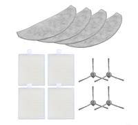 Besshepplo 1 kit de repuesto para aspiradoras robóticas con 4 filtros, 4 paños de fregona, 4 cepillos laterales para ILIFE V20 para Laresar para L10 para Roidmi Eve para ROOK S modelos (A)