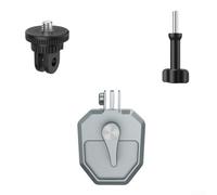 Besshepplo Abrazadera de aluminio para parabrisas de motocicleta, ángulo ajustable, fácil de instalar para cámaras Insta360, X5, X4, X3 y de acción, gris, resistente a la intemperie, fijación segura