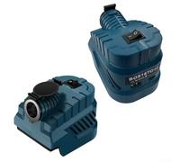 Besshepplo Adaptador convertidor de batería de 15-21 V para Bosch BL1830 BL1850 y 48-11-1862 con salida de 130 W y puerto USB de 27 W indicador LED para coche Camping herramienta eléctrica accesorio