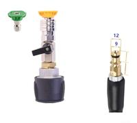 Besshepplo Adaptador de conexión rápida de 1/4 pulgadas para lavadora a presión, válvula de boquilla verde y amarillo, conector de manguera antitorsión, accesorio de limpieza de alta presión de