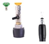 Besshepplo Adaptador de conexión rápida de 1/4 pulgadas para lavadora a presión, válvula de boquilla verde y amarillo, conector de manguera antitorsión, accesorio de limpieza de alta presión de