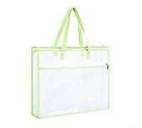 Besshepplo Bolsa de proyectos de costura, organizador de acolchado con asa, malla de PVC, bolsa transparente con cremallera para nociones de tela, herramientas, patrones, suministros de manualidades
