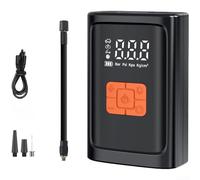 Besshepplo Bomba de aire inalámbrica portátil para coche y motocicleta con pantalla digital, luz LED, inflado rápido, material ABS, color negro para mini inflador de neumáticos, se adapta a la mayoría