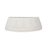 Besshepplo Collar de punto para árbol de Navidad, 71 cm de diámetro, diseño de cable grueso, material de hilo pesado para decoración rústica de vacaciones, se adapta a la mayoría de árboles