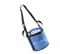 Besshepplo Comedero de malla para caballos con correa ajustable y almohadilla para la nariz para caballos adultos, bozal de tela Oxford impermeable azul para viajes, camping, alimentación en casa, 1