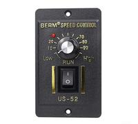 Besshepplo Controlador de velocidad del motor CA 220V 25W a 2500W ABS ignífugo gobernador de rotación hacia adelante y hacia atrás arranque suave velocidad ajustable modo de conmutación industrial