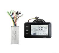 Besshepplo Ebike LCD-GD01 Display y JN-22A Kit de controlador de modo dual 36V 48V 500W 750W 22A para scooter eléctrico y E-Bike Motor Hub sin escobillas, color plateado y negro