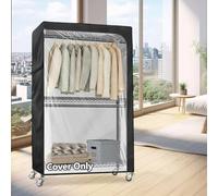 Besshepplo Funda para perchero de tela Oxford 210D con cremallera frontal de PVC transparente y bolsillos laterales de almacenamiento para organización de ropa de armario (48 x 24 x 72 pulgadas)