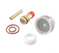 Besshepplo Kit de antorcha de soldadura TIG Lente de gas Copa de vidrio transparente Set para WP-17 WP-18 WP-26 Soldadura de argón con cuerpo de pinza de cobre Anillo de silicona Arandela de goma