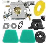 Besshepplo Kit de filtro de aire de carburador para motosierra Partner 350 351 352 370 371 390 391 401 420 reemplaza C1U-W8 C1U-W14 con juntas de línea de combustible foco y colector de admisión para