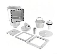 Besshepplo Kit de filtro flotante de colector de hojas montado en la pared para piscinas sobre el suelo y en el suelo, entrada de vacío, fácil instalación, limpieza de escombros, blanco, 23 piezas
