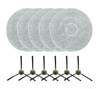 Besshepplo Kit de piezas de aspiradora robot Lefant, paños lavables y cepillos laterales, accesorios de repuesto, microfibra de nailon, limpieza efectiva, bordes de esquina, 5 almohadillas, 6 cepillos