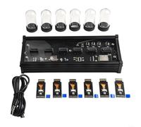 Besshepplo Kit de reloj de tubo RGB Nixie con pantalla IPS 16:9 para hora y fecha e imágenes personalizadas, reloj de escritorio digital DIY con caja de aleación de aluminio tipo C alimentación y