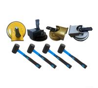 Besshepplo Kit de ventosa de elevación de vidrio de aleación de aluminio grueso y martillo de goma para reparación de huecos de piso laminado, instalación de parabrisas de automóvil y panel pesado con