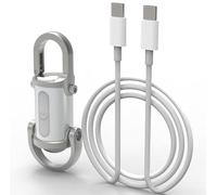 Besshepplo Llavero multifuncional linterna 1200lm COB LED luz con 7 modos SOS estroboscópico y luces rojas azules gancho portátil USB C recargable impermeable ABS aleación de aluminio (C)