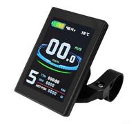 Besshepplo Pantalla LCD de bicicleta eléctrica para controlador KT 24V 36V 48V Pantalla colorida con conector SM Velocidad en tiempo real Nivel de batería Código de error Material ABS Negro