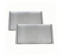 Besshepplo Paquete de 2 bandejas para hornear de 315 x 435 mm de aleación de aluminio rectangular para hornear pan, pasteles, galletas, asar, a prueba de óxido, resistente, no se deforma, apto para