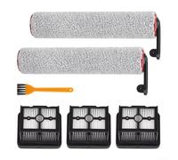 Besshepplo Paquete de 2 cepillos de rodillo de fregona y 3 filtros HEPA de repuesto para Dreame H12 Pro H12 Dual Wireless Wet Dry Aspiradora Kit de accesorios con herramienta de limpieza para un Fl