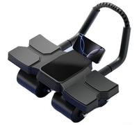 Besshepplo Rodillo de abdominales de 4 ruedas con pantalla LCD, sistema de rebote automático, ruedas de goma silenciosas, mango ajustable, equipo de ejercicio para gimnasio en casa, entrenamiento de