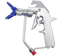 Besshepplo Spray de pintura sin aire con boquilla de acero inoxidable y gatillo de dos dedos para pulverizador de alta presión de hasta 5000 PSI, herramienta de ahorro de pintura eficiente azul