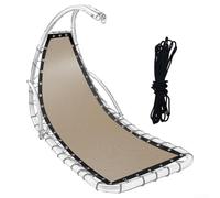 Besshepplo Tela de repuesto para silla columpio colgante Textilene 64 x 197 x 23 cm, gris negruzco, azul marino, café, caqui, gris oscuro, diamante (caqui B)