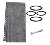 Besshepplo Tela de repuesto para silla sin gravedad para tumbonas, kit de reparación de sillas de jardín, 63 x 17 pulgadas, 4 cuerdas elásticas, cubierta reclinable al aire libre (negro gris)