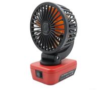 Besshepplo Ventilador inalámbrico de 18 V para taller, funciona con pilas, con doble puerto USB, pequeño pero potente, motor de bajo ruido, cinco aspas de turbina, diseño extraíble, estante resistente