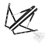 BESSX Kit de elevación de Almacenamiento for Cama de Alta Resistencia, 2 Piezas de bisagra de Resorte, diseño de bisagra de Resorte Triangular, sofá Cama Plegable(Black,1500mm)