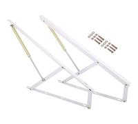 BESSX Kit de elevación de Cama Resistente, 1 par, Mecanismo hidráulico Resistente, bisagras Plegables con Resorte for Caja de Cama o sofá Cama, 7 tamaños(White,80cm/2.6ft)