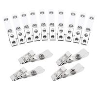 Bessy shop 20x Crocodile Clips Metal, el Clip del poseedor de una Tarjeta de identificación de la identificación con la Correa del PVC y el botón del Metal