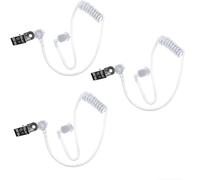 Bessy shop 3PCS Tubo Acústico de Aire de Reemplazo para Audífonos de Radio de 2 Vías, Tubo de Audio Enrollado Transparente con Orejeras Suaves, Accesorio para Walkie Talkie, Prop de Disfraz de Agente
