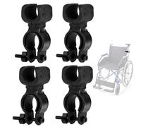 Bessy shop 4 Piezas Soporte de bastón para Andador, Soporte para BastóN para Silla de Ruedas, Soportes para Linterna de Bicicleta, Accesorios Universales para Soporte de Muletas(Negro)