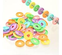 Bessy shop 90pcs Anillos de Carpeta de corazón Agujero de Hongo Hoja Suelta Disco de encuadernación de Cuaderno DIY, Multicolor Mini Discos Encuadernación (24mm)