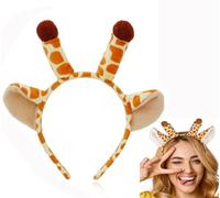 Bessy shop Accesorios Diadema de Animal,Cuerno Diadema de Jirafa Diadema con Orejas de Animal de Dibujos Animados para Adultos Carnaval Fiesta Temática de Cumpleaños (Jirafa)