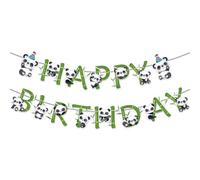 Bessy shop Banderines de Papel con diseño de Panda,Banner de Feliz cumpleaños,Decoraciones de Fiesta de Panda,para Fiestas de bebé, Fiesta temática de Panda