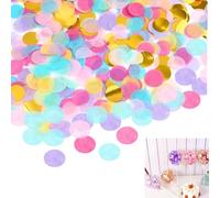 Bessy Shop Confeti de Papel Multicolor - 6000 Pcs (60g) para Baby Shower, Bodas, Cumpleaños - Confeti Redondo 2.5cm de Oro, Azul, Rosa, Verde - Decoración de Mesas, Globos, Fiestas, Regalos