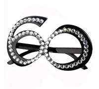 Bessy shop Gafas de Cumpleaños 60 Años con Diamantes Imitación Accesorios Divertidos para Fotos Unisex para Fiestas, Aniversarios y Decoración Gafas Novedosas para Fotomatón