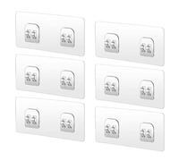 Bessy shop Ganchos Adhesivos de Repuesto, 6 Piezas Ganchos Adhesivos Fuertes, Transparentes, para Estante de Ducha, Cocina, Baño, Jabonera, Cesta, Estantería