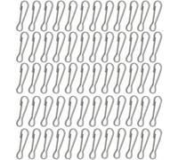 Bessy shop Ganchos de Clip para asta de Bandera,60 PCS Ganchos de presión para asta de Bandera de 50 mm, Ganchos de cordón de Metal, Ganchos de presión para Bandera de Acero Inoxidable