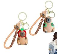 Bessy shop Llavero de Carpincho,2PCS Colgante de Bolsa de Carpincho Llavero lindo del Capybara Llavero Creativo de Capibara con Colgante Llavero Portátil