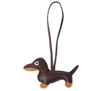 Bessy shop Llavero de Cuero Perro Salchicha - Diseño Divertido y Duradero en PU, Ideal para Decoración de Llaves, Coches y Habitaciones - Regalo para Amantes de Perros (Marrón)