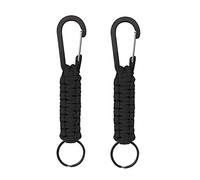 Bessy shop Llavero de Paracord, 2 Piezas de Gancho Trenzado con Gancho para Llaves Llaveros de Paracord con mosquetón para Acampar, Herramientas de Senderismo, Mochila, Llaves (Negro.