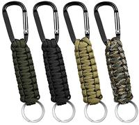 Bessy shop Llavero de Paracord,4PCS de Gancho Trenzado con Gancho para Llaves Llaveros de Paracord con mosquetón Llavero Cordón Trenzado para Acampar,Herramientas de Senderismo,Mochila,Llaves
