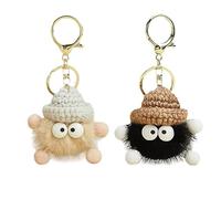 Bessy shop Llaveros Pompones,2 Piezas Llavero con Bonito Peluche Suave Llaveros Lindos y Suaves Llavero Personalizado Lindo Llavero Esponjoso Llavero de Peluche Suave Bolas de Piel Bolsa
